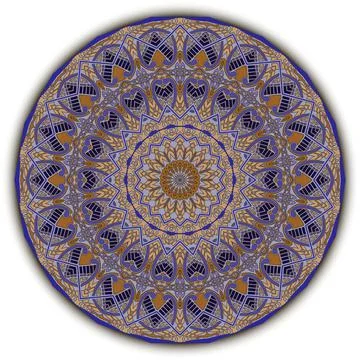 Arabesque round mandala pattern. Ornamental floral background. Colorful vecto Stock Illustration