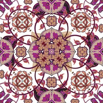 Arabesque seamless pattern in editable vector file Illustrazione stock