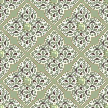 Arabesque seamless pattern. Elegance arabic light green vector background. Be Illustrazione stock