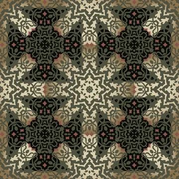 Arabesque seamless pattern. Ornamental background. Repeat colorful vector bac Stock Illustration