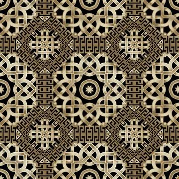 Arabesque seamless pattern. Vector greek style background. Ornamental repeat  Illustrazione stock