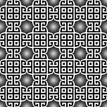 Arabesque style 3d greek vector seamless pattern. Geometric ornate arabic Stockillustratie