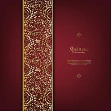 Arabesque Thai element classic gold background border vector Stock Illustration