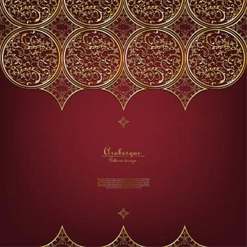 Arabesque Thai element elegant gold background border vector Stock Illustration