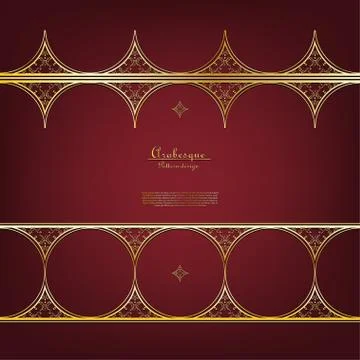 Arabesque Thai element pattern gold flower background template vector Stock Illustration