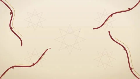 Arabesque Vine Scrollwork Islamic Ornament Growing Pattern Loop Stock Footage 346990198