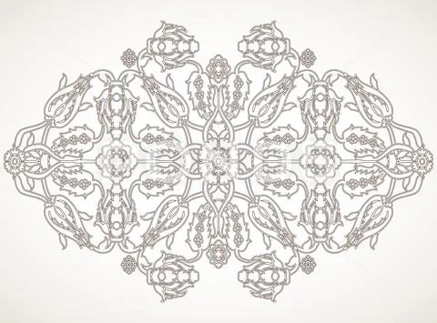Arabesque vintage element outline for design template vector Stock Illustration