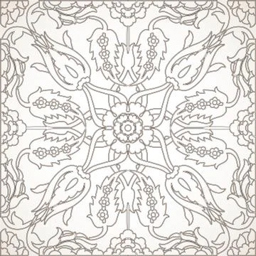 Arabesque vintage element outline for design template vector Stock Illustration