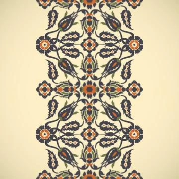 Arabesque vintage seamless border elegant floral decoration print for design Illustrazione stock