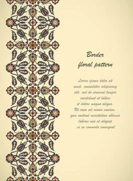 Arabesque vintage seamless border elegant floral decoration print for design Illustrazione stock