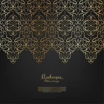 Arabesque vintagei element elegant classic gold background vector Stock Illustration
