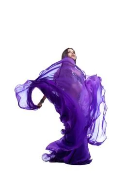 Arabia dancer posing with flying fabric Stock Photos