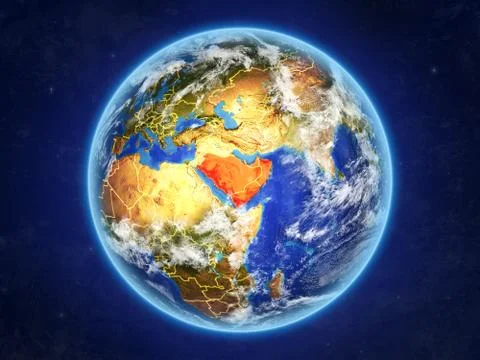 Arabia on Earth from space Stock Illustration