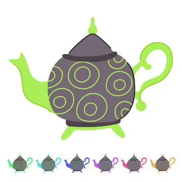 Arabian arabic tea pot vector cartoon graphic Stock Illustration