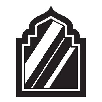 Arabian arch window reflecting light, traditional middle eastern architecture Illustrazione stock