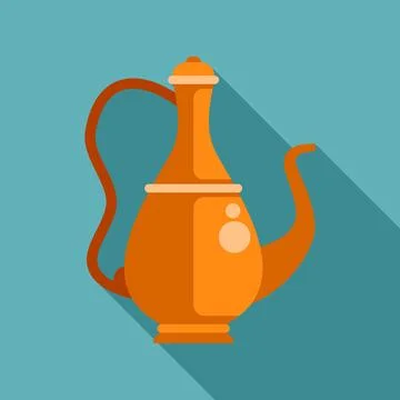 Arabian dallah coffee pot flat design illustration Stock Illustration