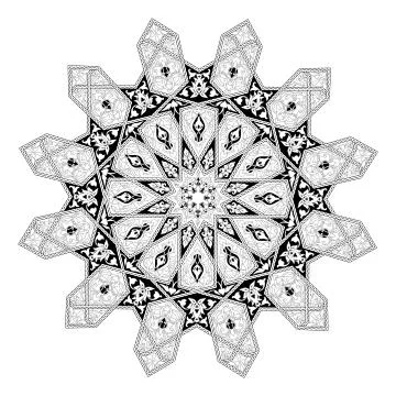 Arabian floral pattern motif Stockillustratie