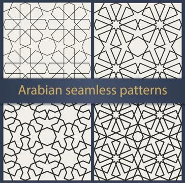 Arabian geometrical seamless patterns. Stock Illustration