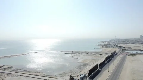 Arabian Gulf Coastal Development and Reclamation in Al Khobar Stock Footage 335034735