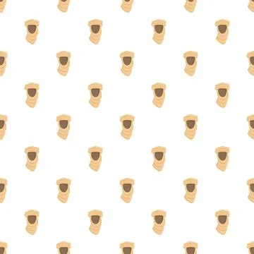 Arabian man head wrap seamless pattern design Illustrazione stock