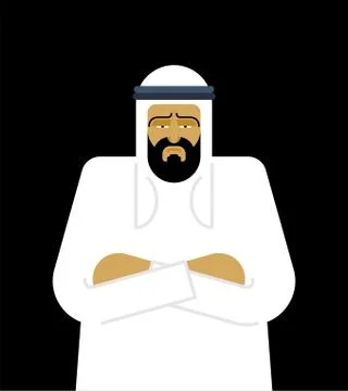 Arabian man isolated. OAE guy. Vector illustration Stock Illustration