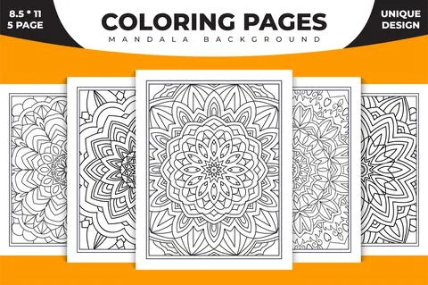 Arabian mandala pattern KDP interior for coloring pages. Coloring page for ad Illustrazione stock