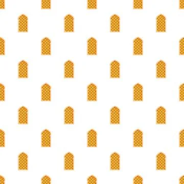 Arabian mosque window arches geometric seamless pattern イラスト素材