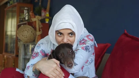 Cute Animals Girl And Animal Funny Video Arabian Muslim Hijab