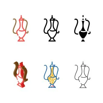 Arabian pot color icon vector forms Stock Illustration