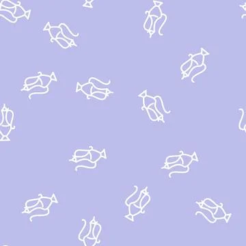 Arabian pot line vector seamless pattern Stock Illustration