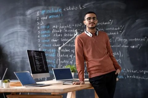 Arabian software developer in office 写真素材