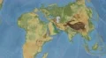 arabian tectonic plate extruded on disc. elevation & bathymetry, shader. 4k 4k or 4k+ Resolution