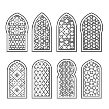 Arabian window with ornament - grating decorated with arabesque pattern Stock-Illustration