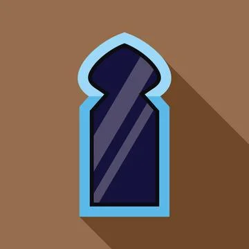 Arabian window representing islamic architecture and design with long shadow Illustrazione stock