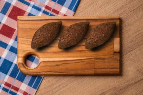 Arabic appetizer kibbeh . top view Stock Photos