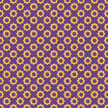 Arabic arabesque seamless pattern with colorful elements on color background Stock Illustration