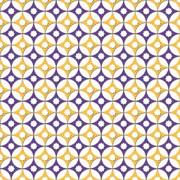 Arabic arabesque seamless pattern with colorful elements on white background Stock Illustration