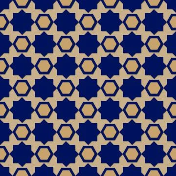 Arabic arabesque seamless pattern with colorful elements. Geometric background Stock Illustration