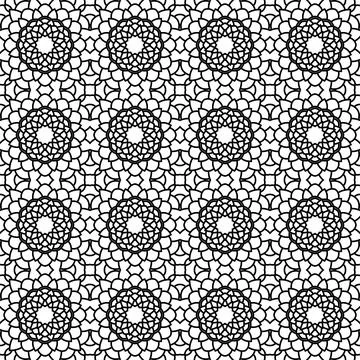 Arabic arabesque seamless pattern with ornament. Holiday black and white Illustrazione stock
