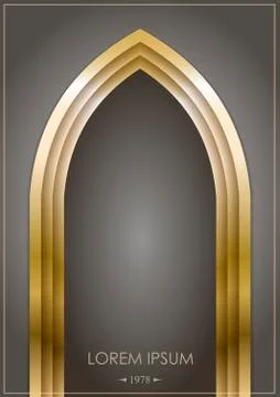 Arabic arch of gold Stock Illustration