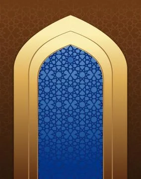 Arabic architecture. Islamic design background Stock Illustration