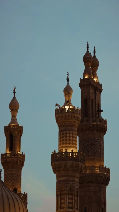 Arabic Architecture Style Of The Mosque minaret Stock Footage 312574634