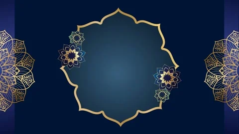 Arabic background with gold frame and mandalas Stock Footage 335806885