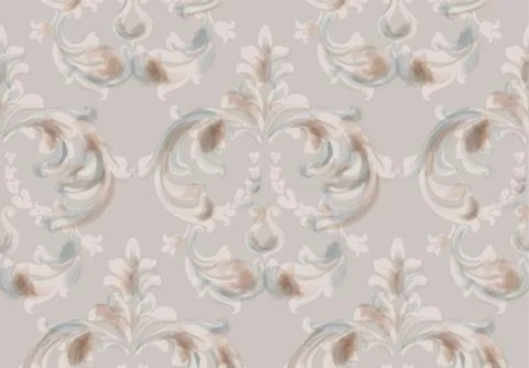 Arabic baroque ornament pattern background Vector. Watercolor glossy trendy d Stock Illustration