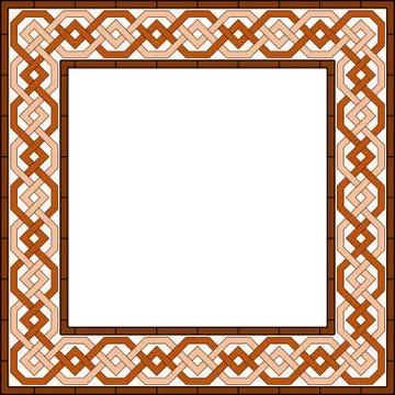 Arabic blank square frame Stock Illustration