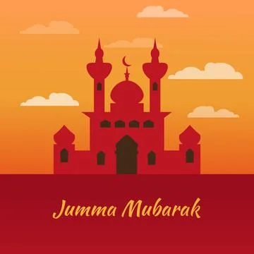 Arabic building with night red sky against the background of mountains and Stock Illustration