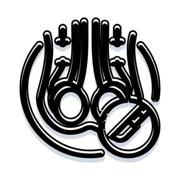 Arabic calligraphy forming a stylized symbol Stock Illustration