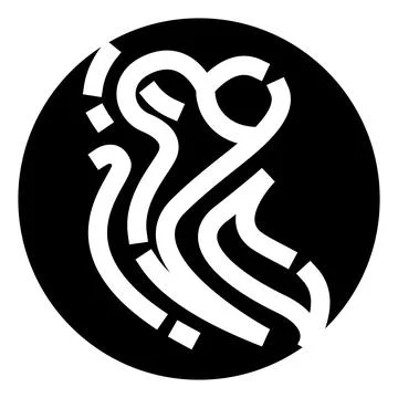 Arabic calligraphy logo in black and white circle Stock Illustration