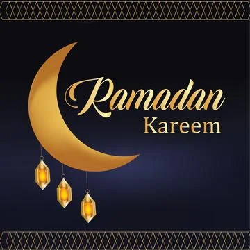 Arabic Calligraphy Of Ramadan Mubarak With Golden Ornament Crescent Moon And Stock Illustration