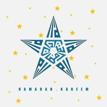 Arabic Calligraphy text form the star, that mean is Ramadan kareem Stock Illustration